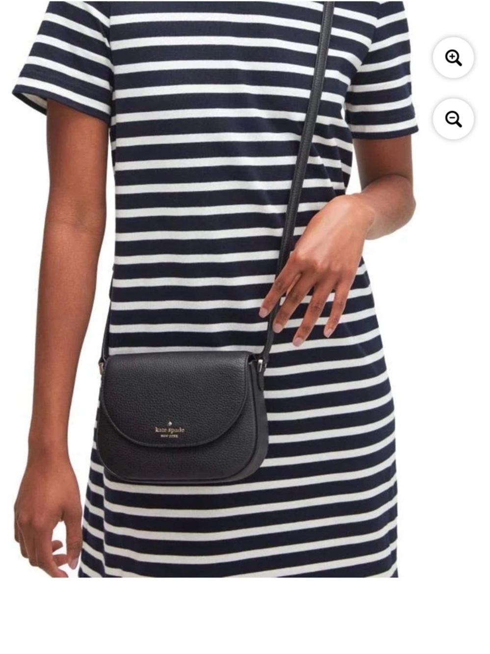 Kate Spade Leila Mini Flap Pebbled leather Black Crossbody Like New Condition - Picture 3 of 12